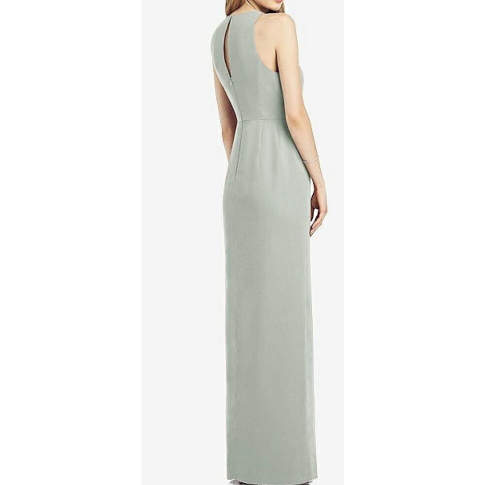 NWT After Six SLEEVELESS CHIFFON DRESS WITH DRAPED FRONT SLIT Size 4 Regular - Picture 2 of 11